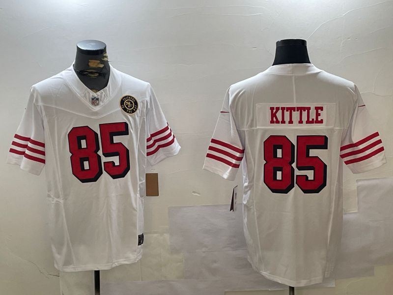 Men San Francisco 49ers 85 Kittle White three generations 2024 Nike Limited NFL Jersey style 7